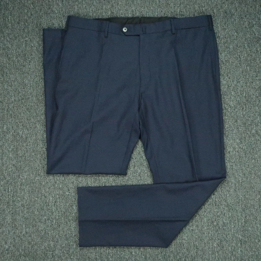 Caruso Suit Mens 56R Blue Wool Cashmere Blazer Pants Italy US 46R